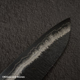 Hatsukokoro Itadaki Blue2 &amp; White2 雙核大馬士革 Tsushime Santoku 180 mm 帶 Saya