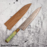 Hatsukokoro Kujaku V-Toku-2 Gyuto 240mm Rainbow Damascus Finish Green