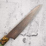 Hatsukokoro Kujaku V-Toku-2 Petty 150mm Rainbow Damascus Finish Green