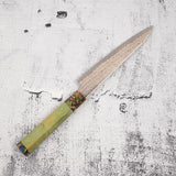 Hatsukokoro Kujaku V-Toku-2 Petty 150mm Rainbow Damascus Finish Green