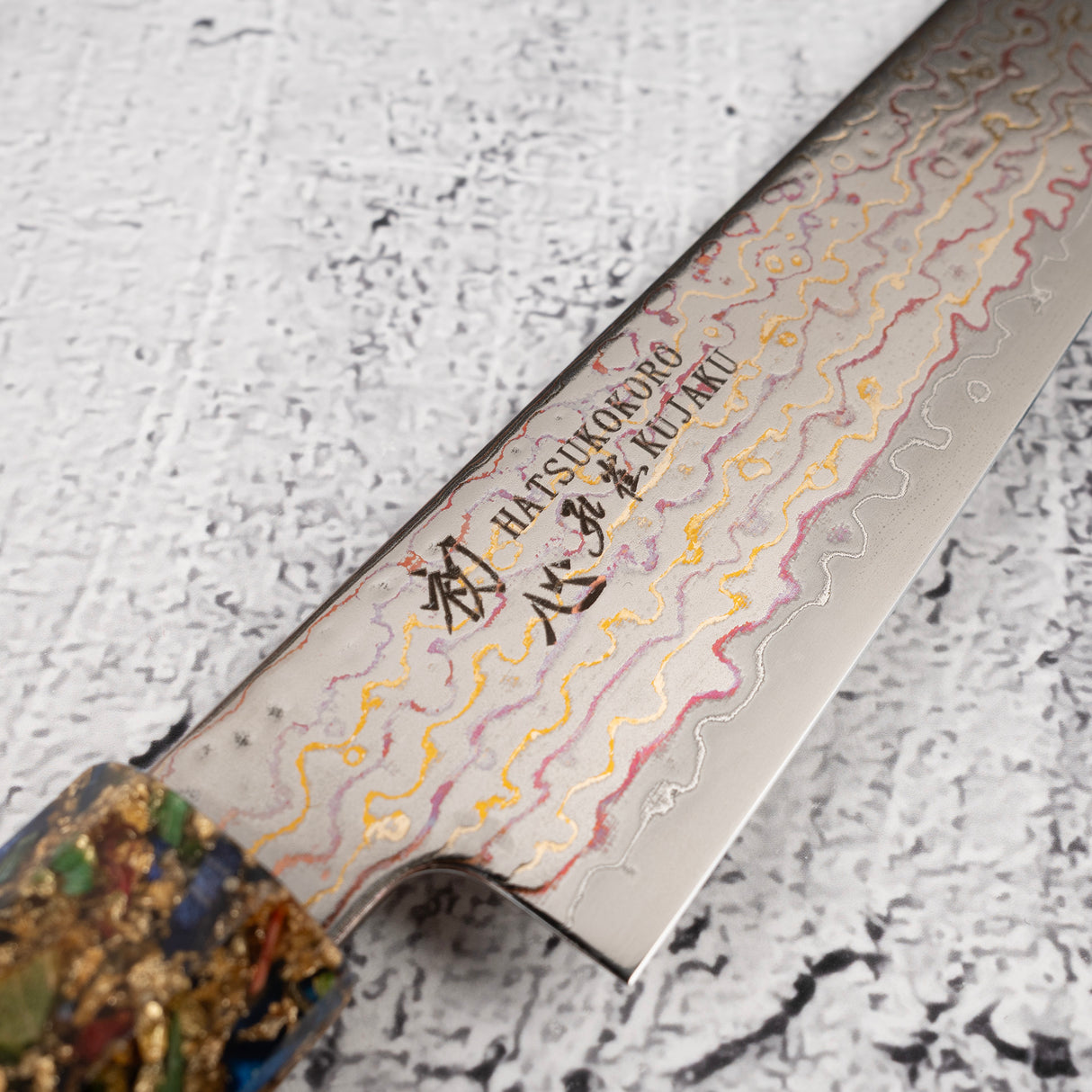 Hatsukokoro Kujaku V-Toku-2 Petty 150mm 彩虹大馬士革飾面