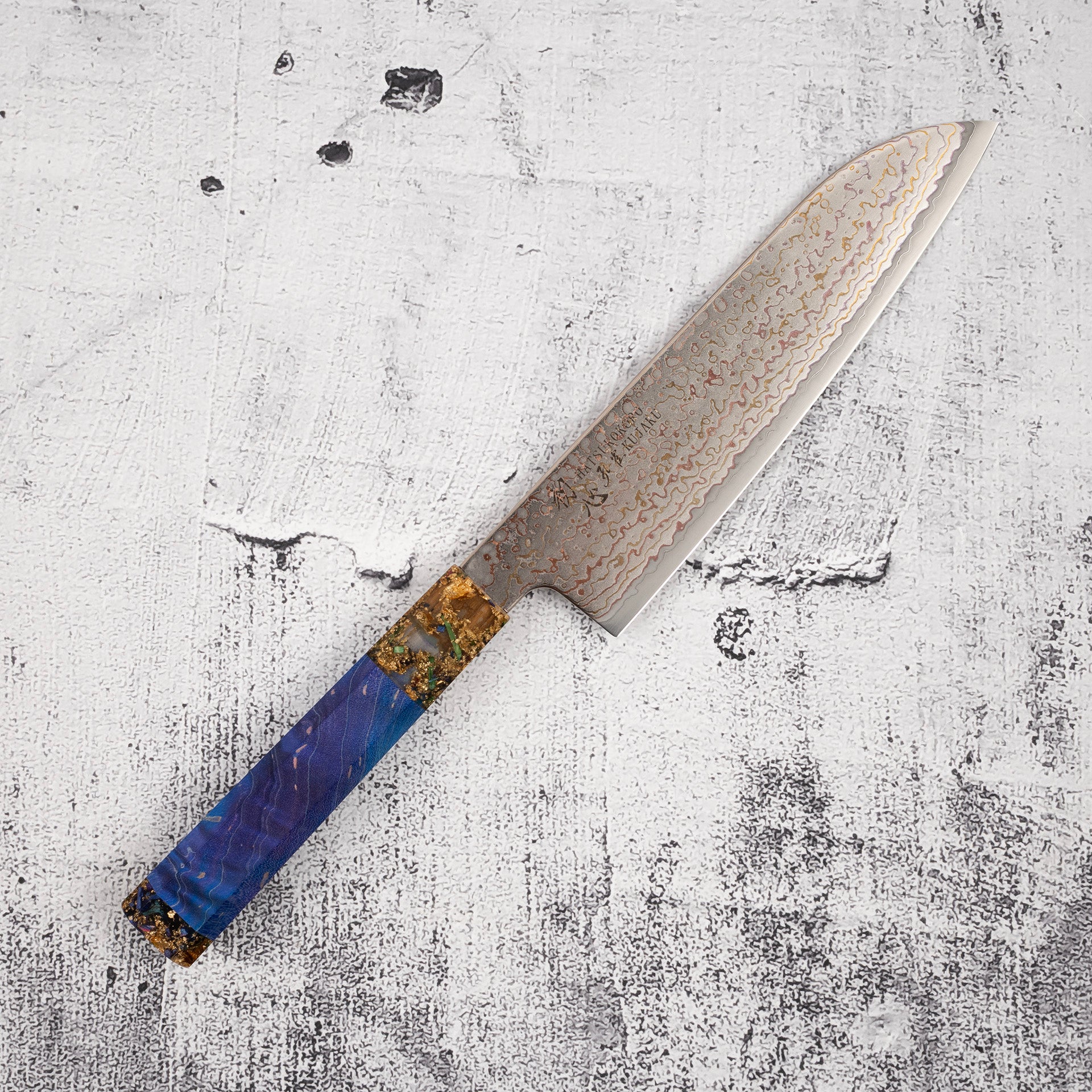 初心孔雀V-Toku-2 牛刀240mm 彩虹大馬士革處理紫– Knives and Stones