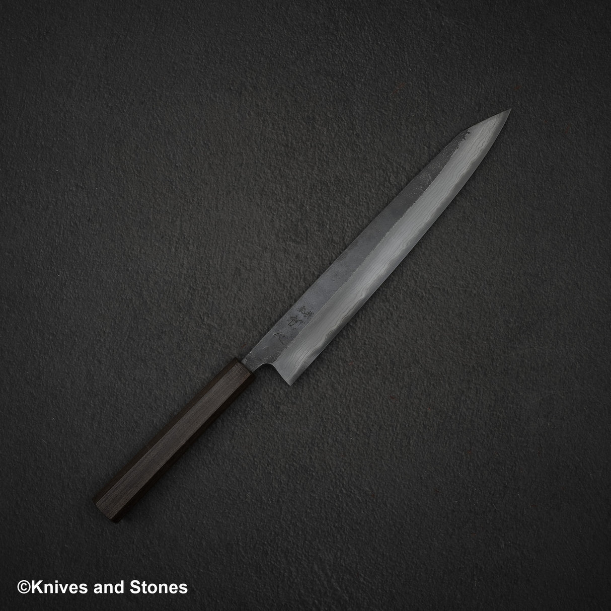 Hatsukokoro 雲影 藍色 2 黑內大馬士革 K-tip Sujihiki 255mm 黑色 Chacate 手柄