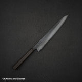 Hatsukokoro 雲影 藍色 2 黑內大馬士革 K-tip Sujihiki 255mm 黑色 Chacate 手柄