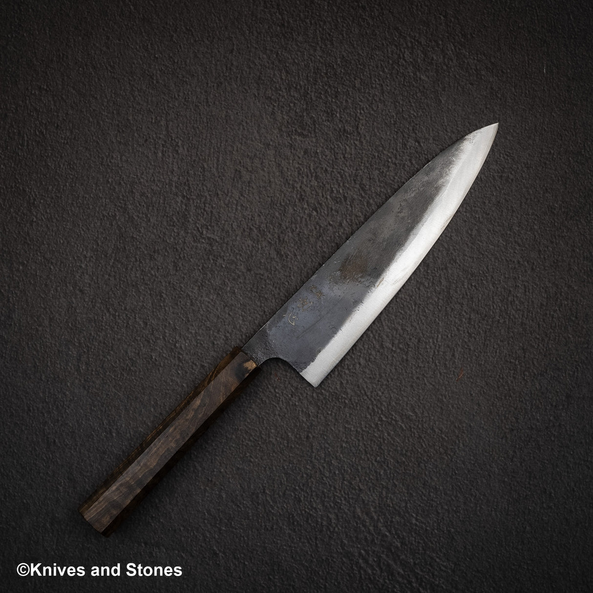 Hatsukokoro Kurogane Blue 2 Kurouchi Gyuto 210mm Black Chacate