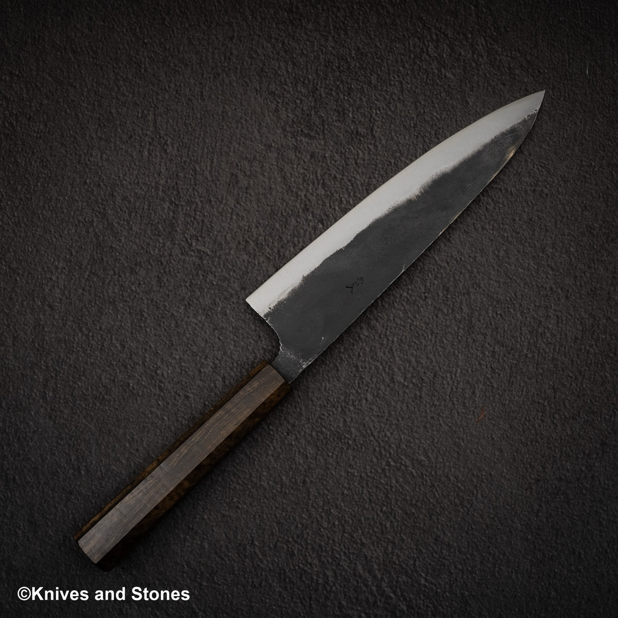 Hatsukokoro Kurogane Blue 2 Kurouchi Gyuto 210mm Black Chacate