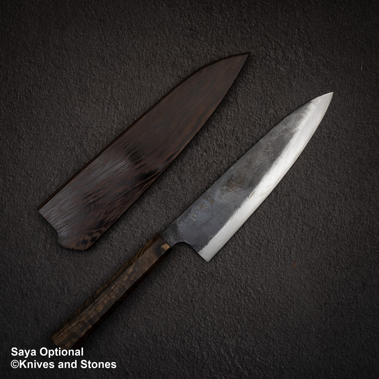 Hatsukokoro Kurogane Blue 2 Kurouchi Gyuto 210mm Black Chacate
