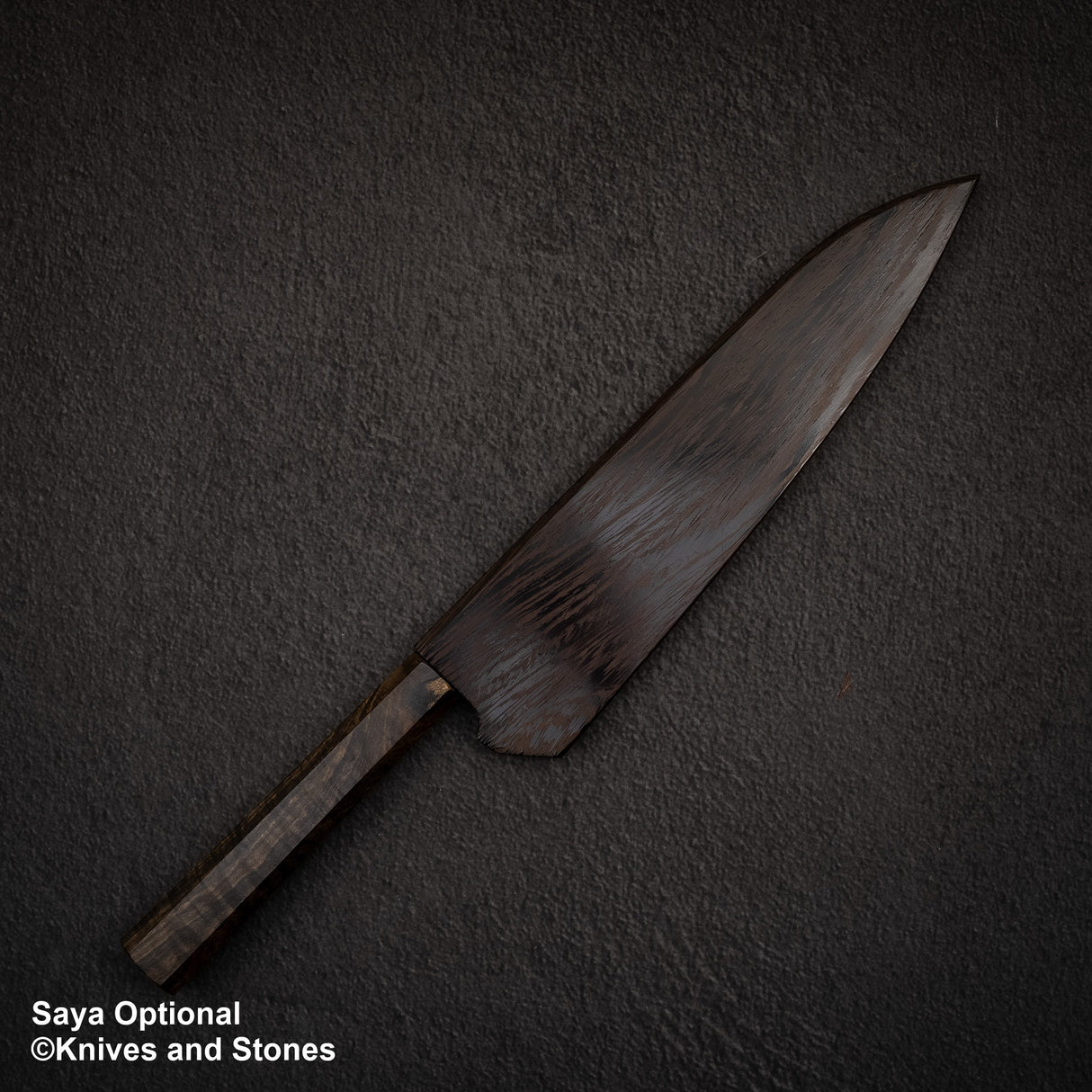 Hatsukokoro Kurogane Blue 2 Kurouchi Gyuto 210mm Black Chacate