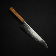 初心 流冰 SG2 大馬士革 牛刀 210mm, Olivewood Handle