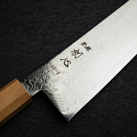 初心 流冰 SG2 大馬士革牛刀 240mm，橄欖木握柄