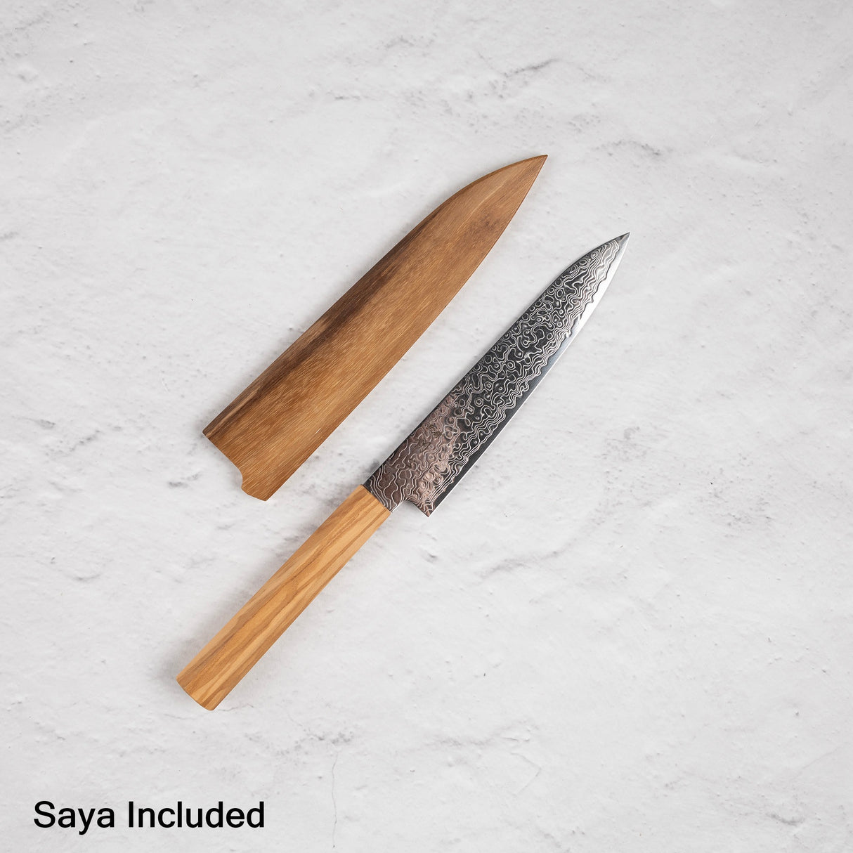 Hatsukokoro Ryuhyo SG2 大馬士革 Petty 150mm 刀鞘，附橄欖木柄