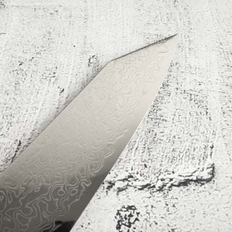 初心 流冰 SG2鋼 / SG2粉末高速鋼 大馬士革 切付 牛刀 210mm 黑檀木 柄