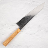 Hatsukokoro Ryuhyo SG2 Damascus K tip Gyuto 240mm Saya Included, Olivewood Handle