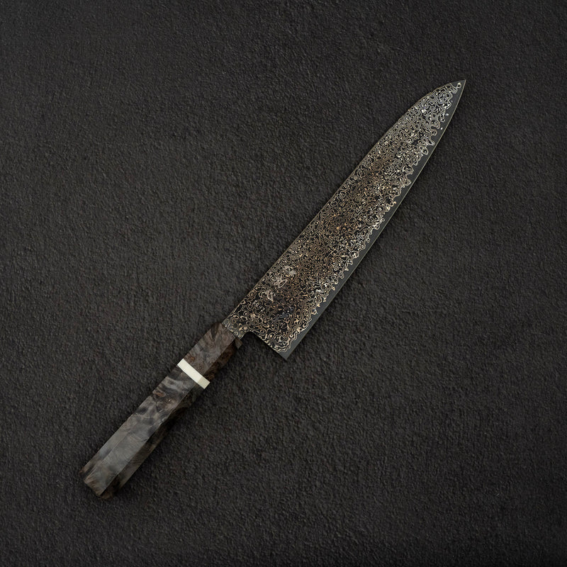 Hatsukokoro Saihyo SG2 Kurozome Black Damascus Gyuto 240mm Birch Handle