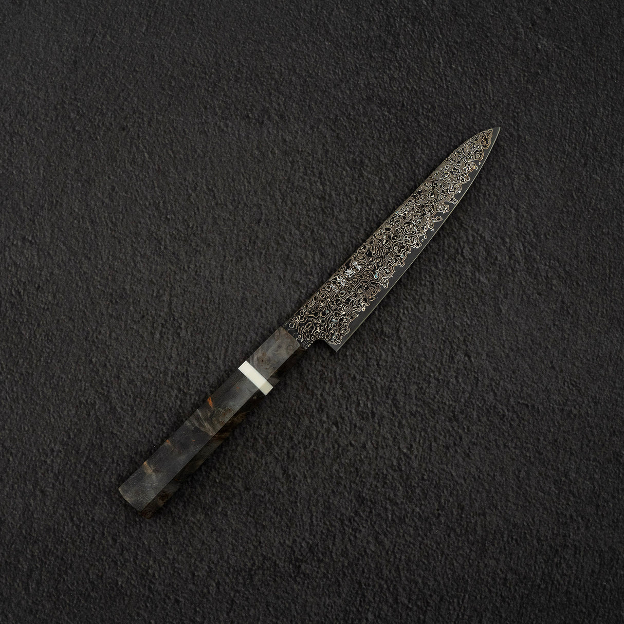 Hatsukokoro Saihyo SG2 Kurozome Black Damascus Petty 150mm Birch Handle