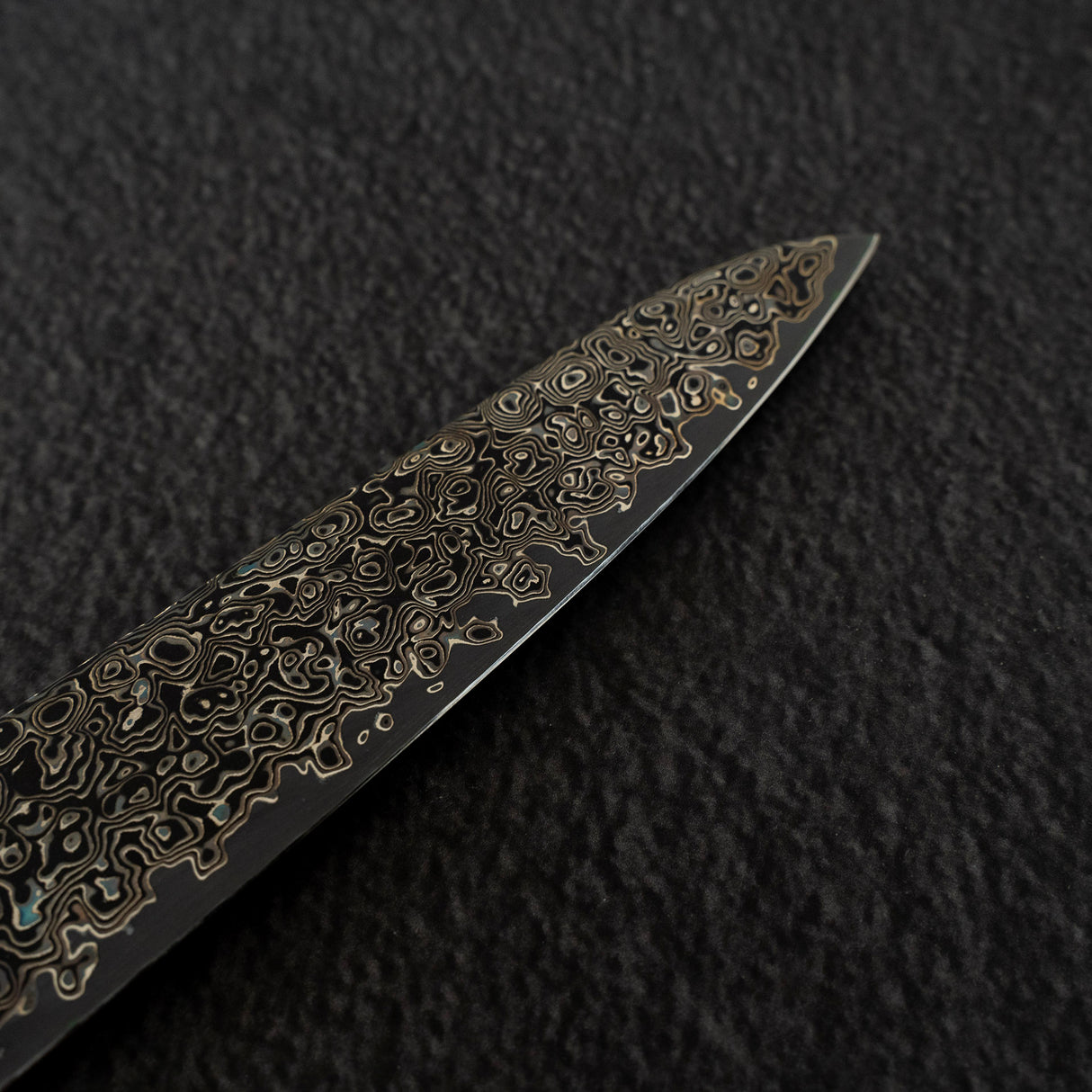 Hatsukokoro Saihyo SG2 Kurozome Black Damascus Petty 150mm Birch Handle