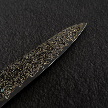 Hatsukokoro Saihyo SG2 Kurozome Black Damascus Petty 150mm Birch Handle