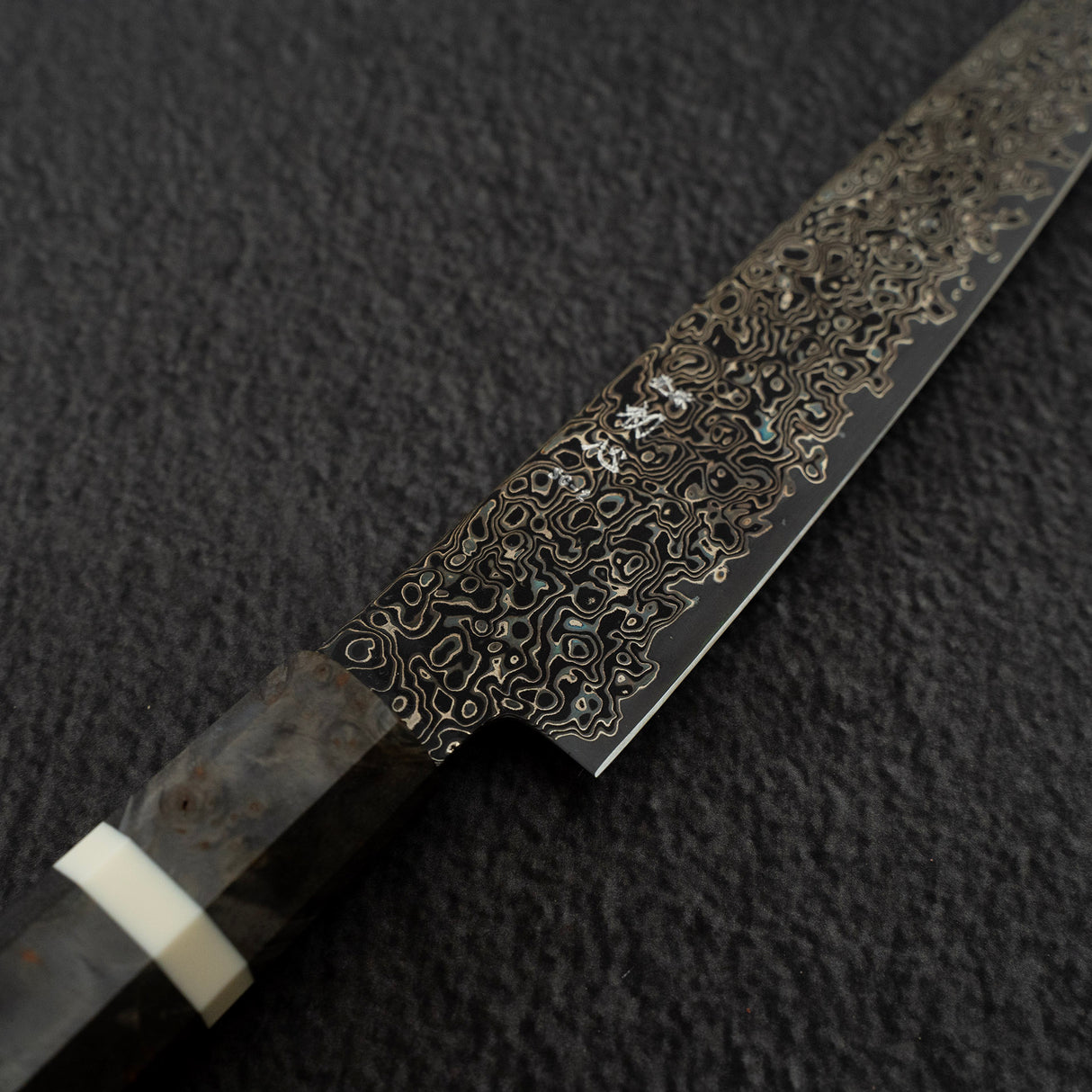 Hatsukokoro Saihyo SG2 Kurozome Black Damascus Petty 150mm Birch Handle
