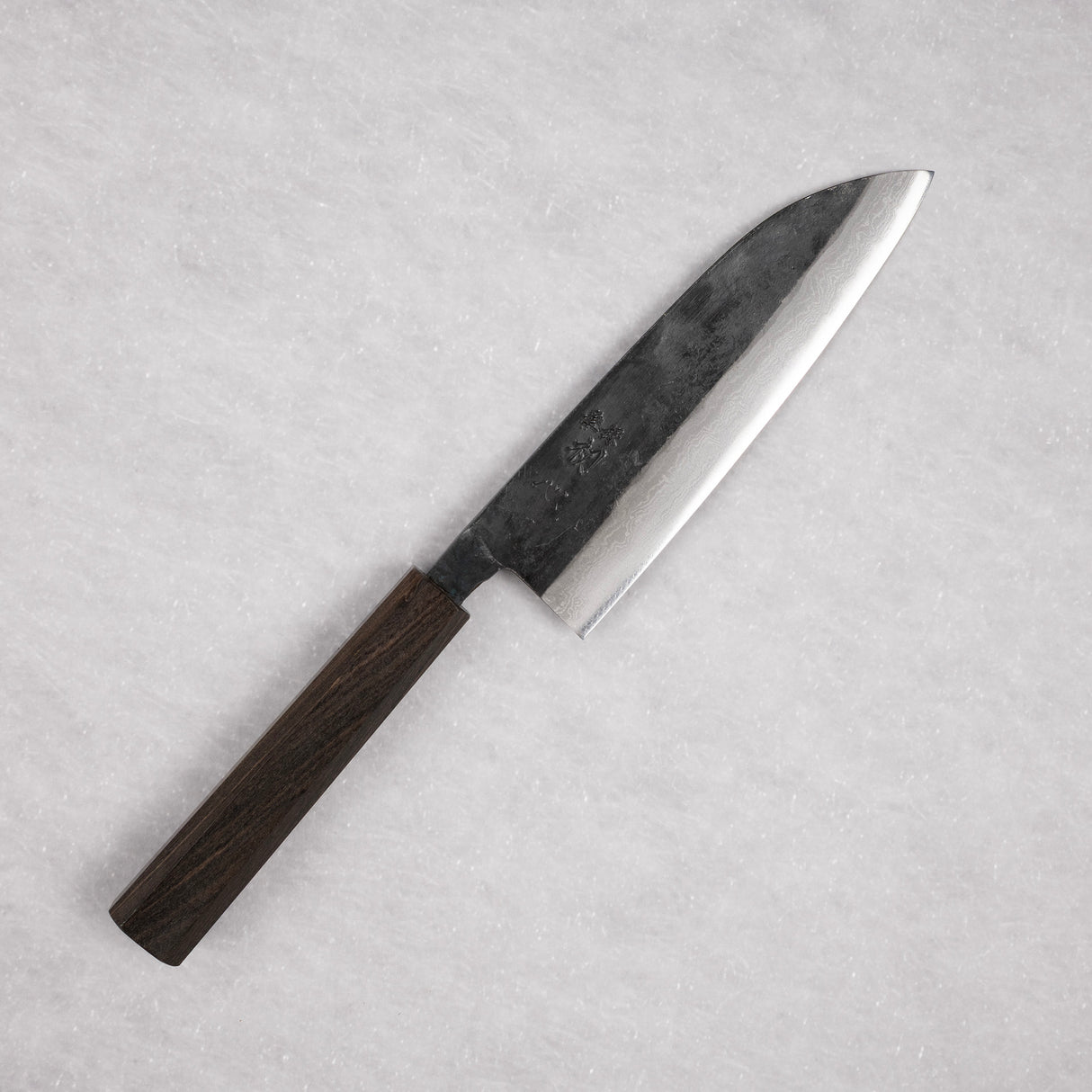 初心四國 藍色 2 黑內大馬士革 三德 165mm 烏木手柄