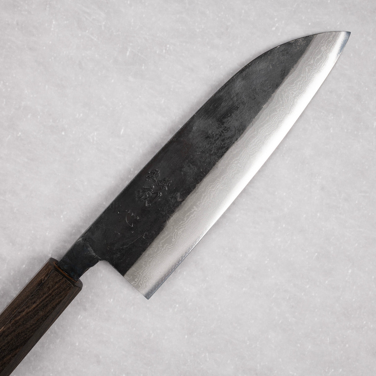 初心四國 藍色 2 黑內大馬士革 三德 165mm 烏木手柄