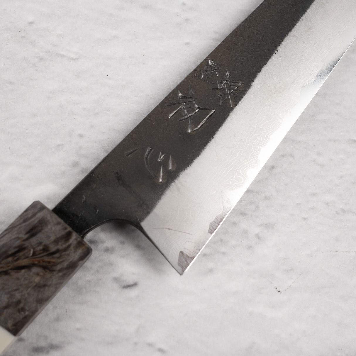 Hatsukokoro Shinkiro Petty 150mm Aogami Super Kurouchi Damascus
