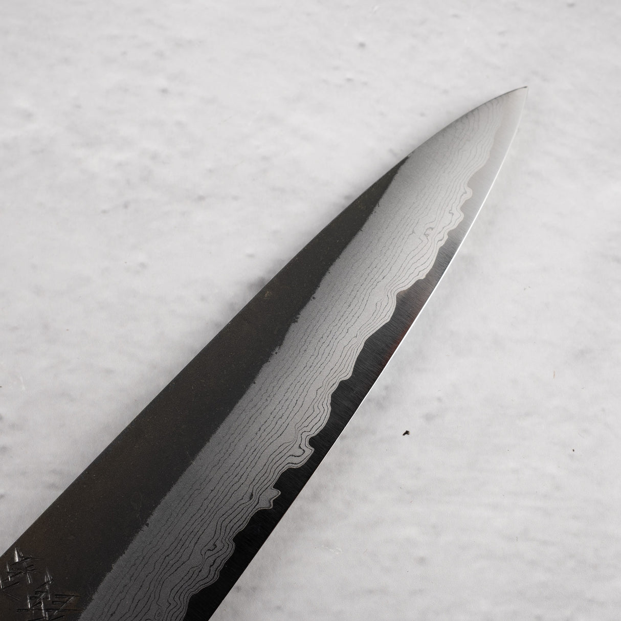 Hatsukokoro Shinkiro Petty 150mm Aogami Super Kurouchi Damascus