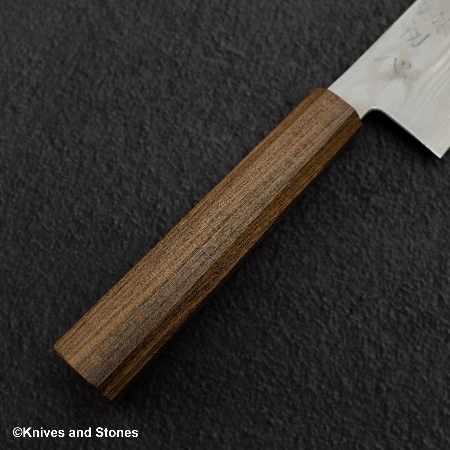 Hatsukokoro Ginso Ginsan Nickel Damascus Santoku 180mm Black Chacate