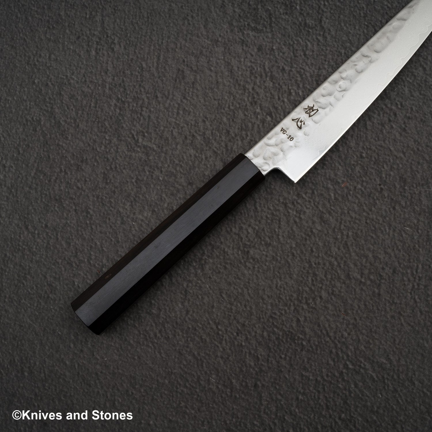 Hatsukokoro Hayabusa VG10 Damascus Tsuchime Petty 150mm Ebony Handle