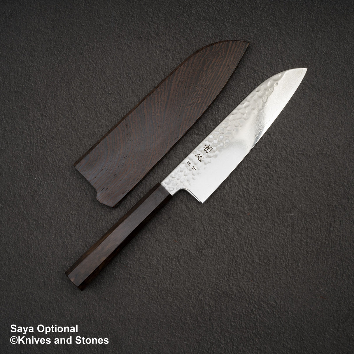 Hatsukokoro Hayabusa VG10 大馬士革土目三德 180mm 烏木手柄