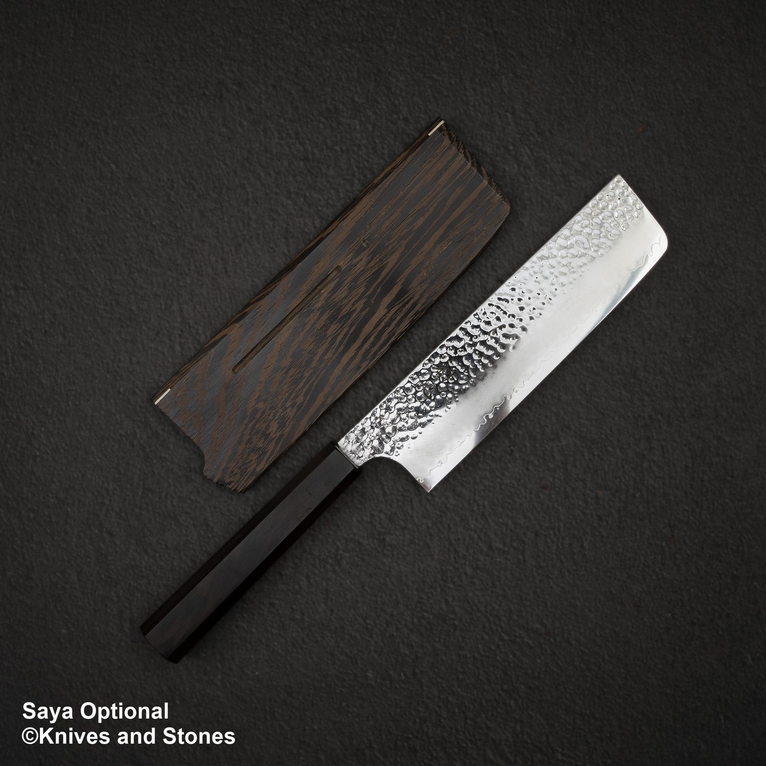 Hatsukokoro Hayabusa VG10 Tsuchime Sanmai Nakiri 180mm Ebony