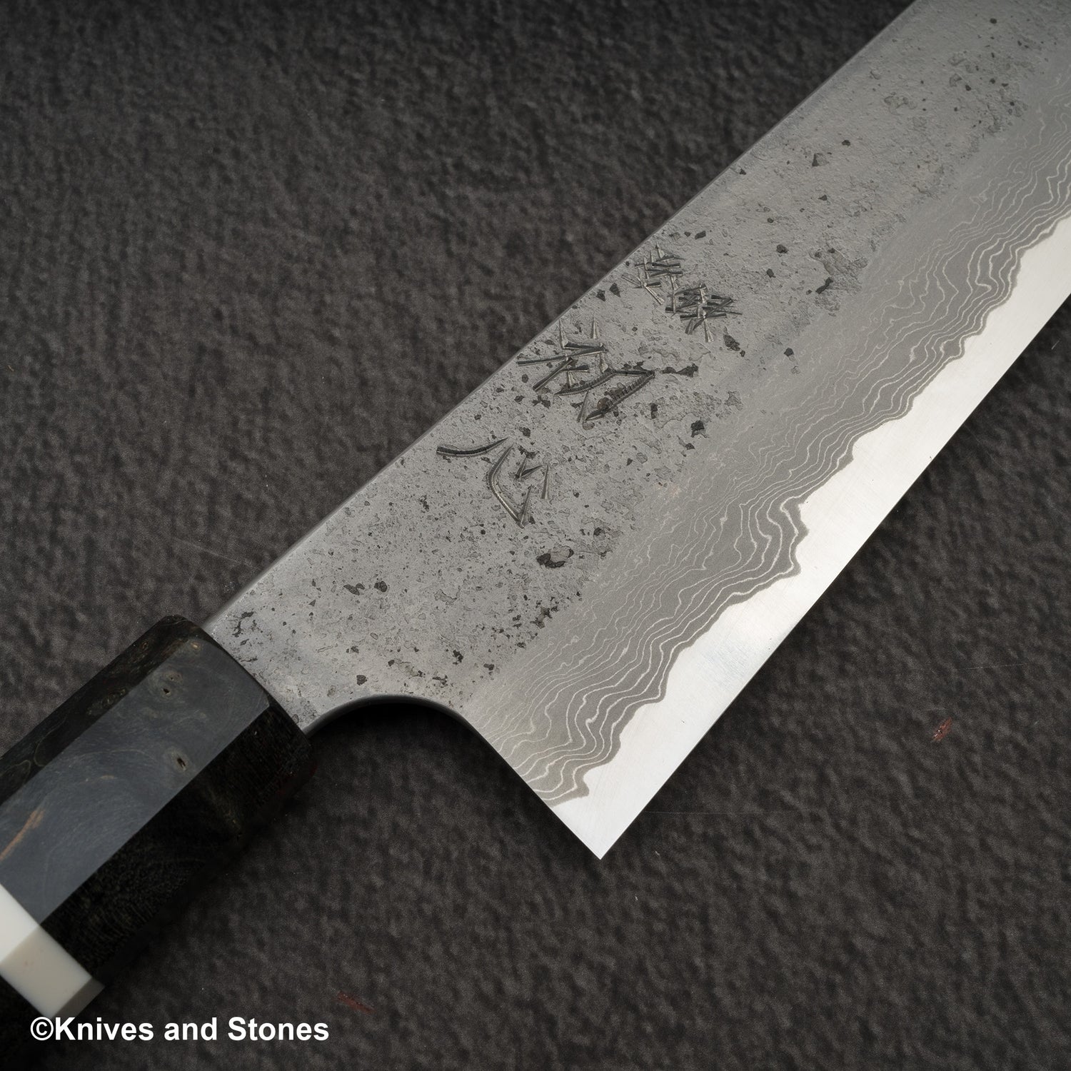 Nigara x Hatsukokoro Ryusui Blue 2 Damascus Nashiji  K-tip Gyuto 240mm