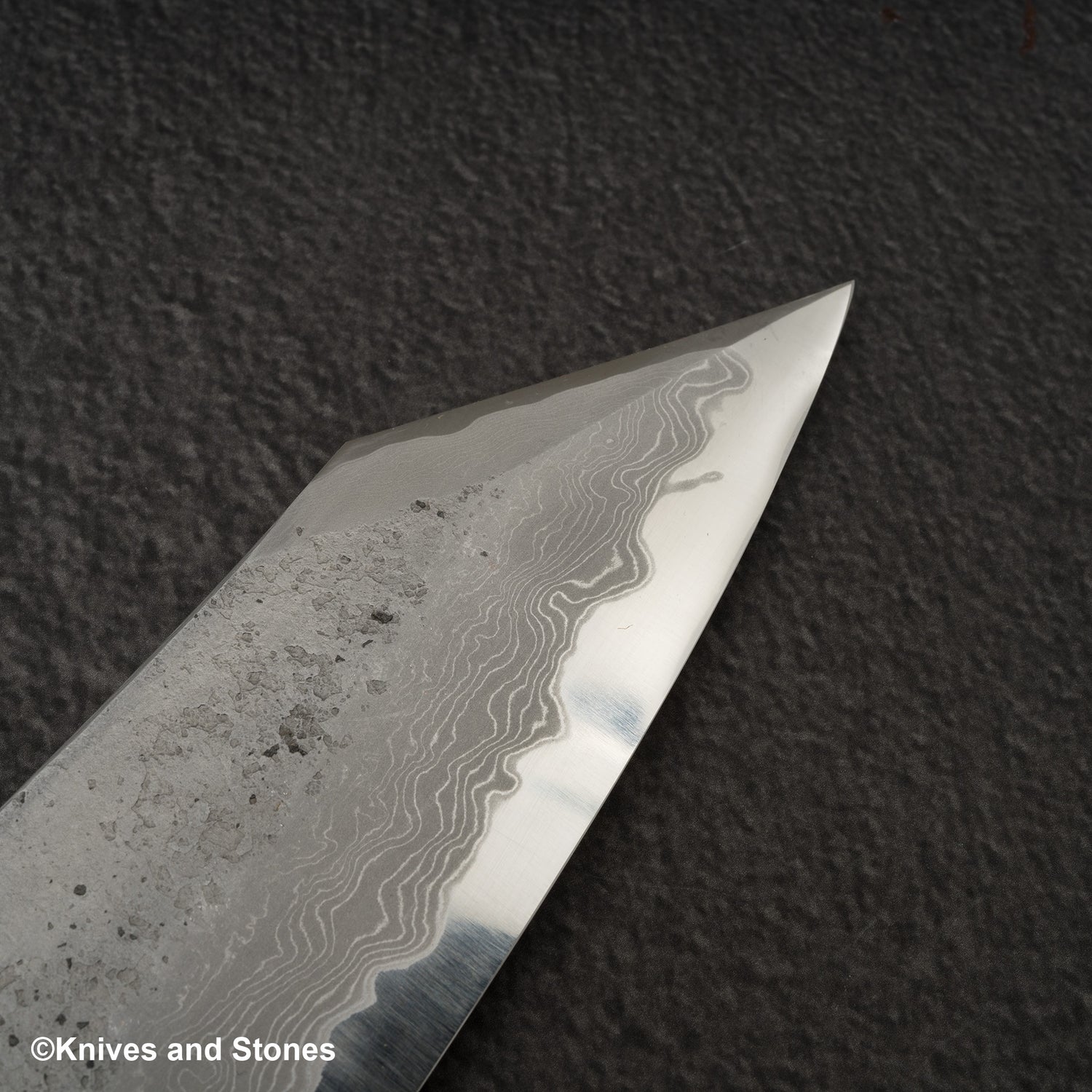 Nigara x Hatsukokoro Ryusui Blue 2 Damascus Nashiji  K-tip Gyuto 240mm