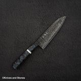 Hatsukokoro Saihyo SG2 黑染 黑大馬士革 三德 180mm 樺木