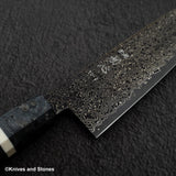 Hatsukokoro Saihyo SG2 黑染 黑大馬士革 三德 180mm 樺木