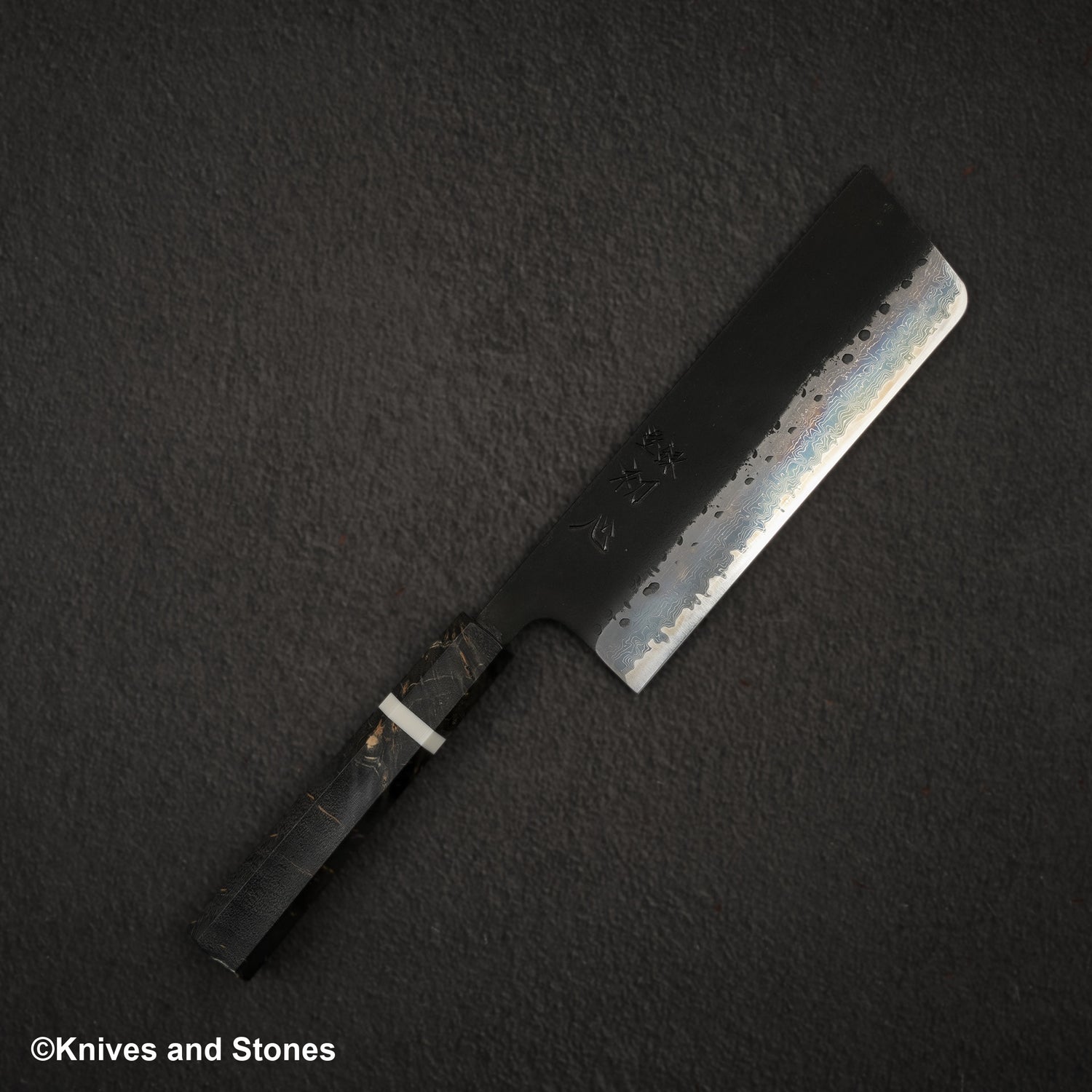 Hatsukokoro Shinkiro Aogami Super Kurouchi Damascus Nakiri 165mm