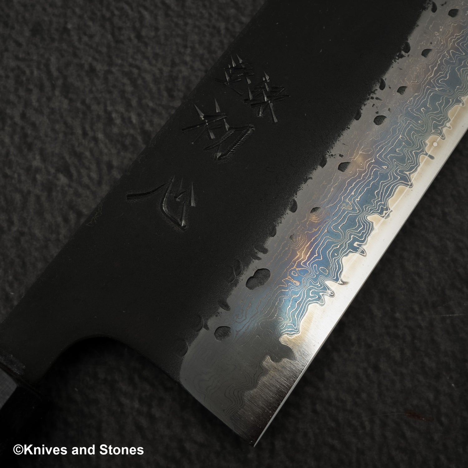 Hatsukokoro Shinkiro Aogami Super Kurouchi Damascus Nakiri 165mm