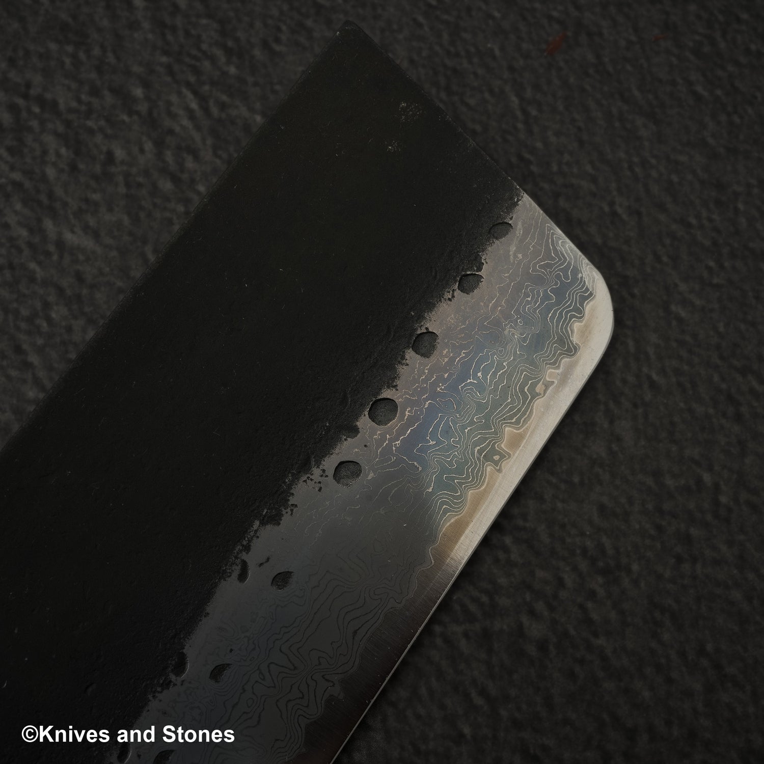 Hatsukokoro Shinkiro Aogami Super Kurouchi Damascus Nakiri 165mm