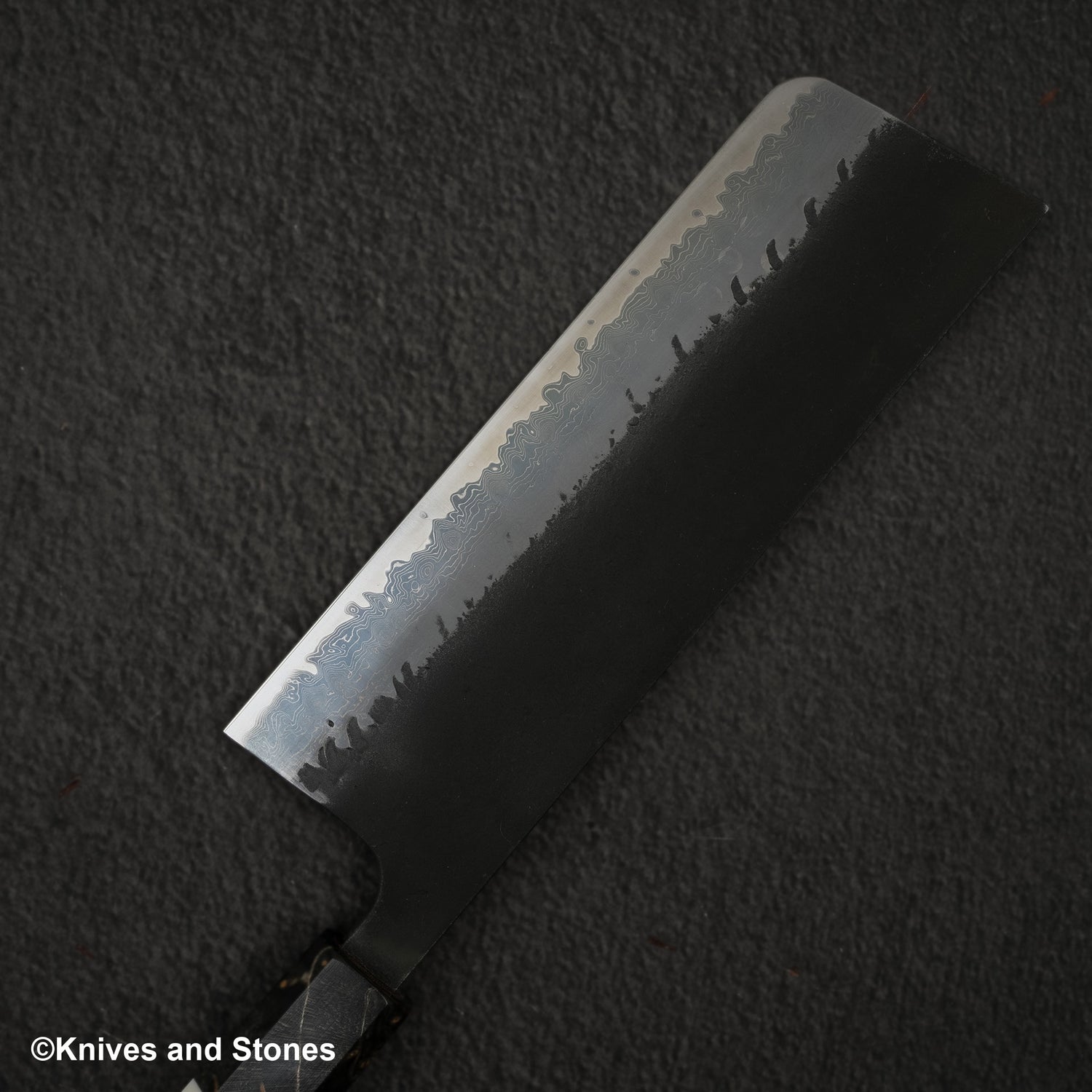 Hatsukokoro Shinkiro Aogami Super Kurouchi Damascus Nakiri 165mm