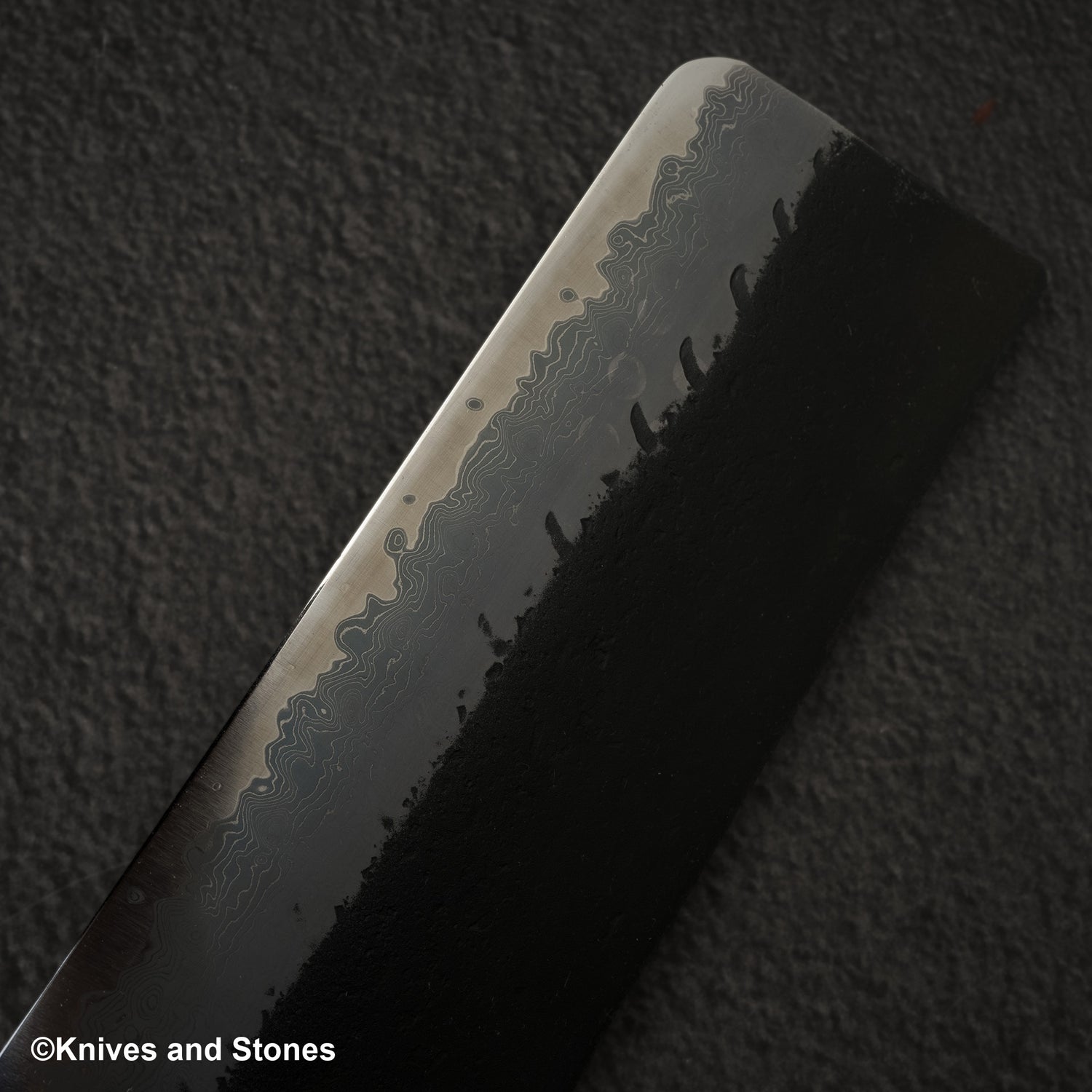 Hatsukokoro Shinkiro Aogami Super Kurouchi Damascus Nakiri 165mm