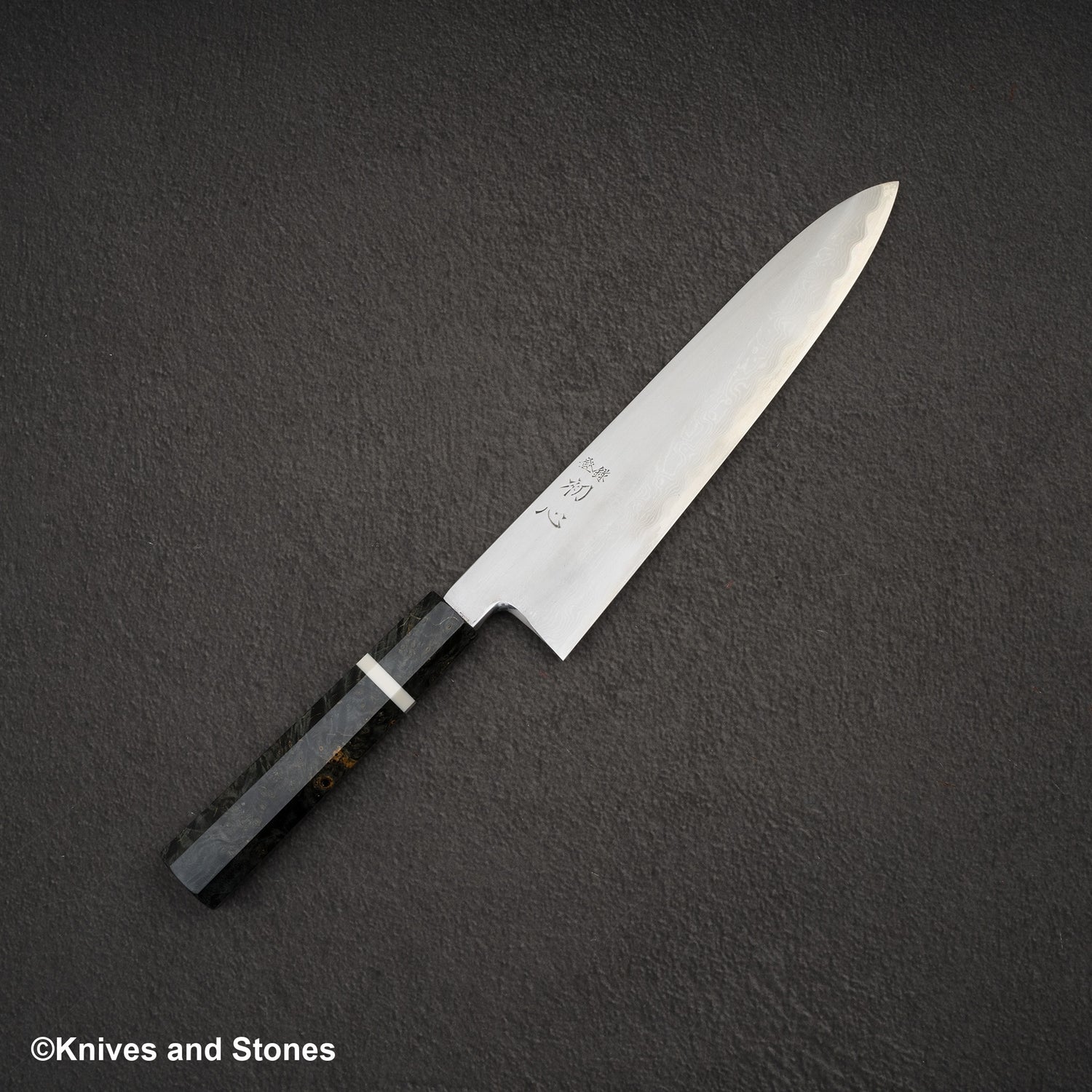 Hatsukokoro x Satoshi Nakagawa Blue 1 Damascus Gyuto 240mm