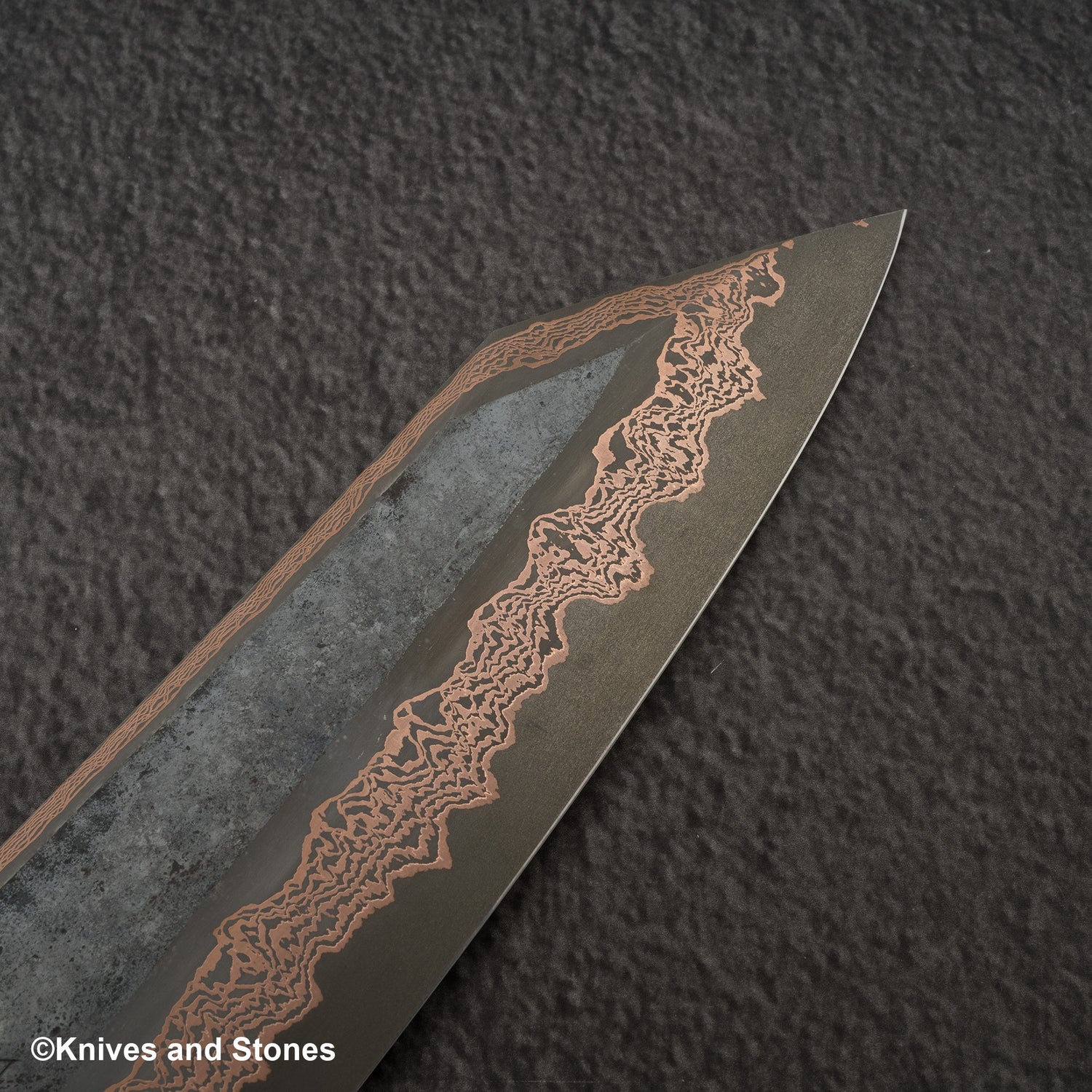 Hatsukokoro x Nigara Yorokobi SLD Copper Damascus K-tip Gyuto 210mm Birch Handle