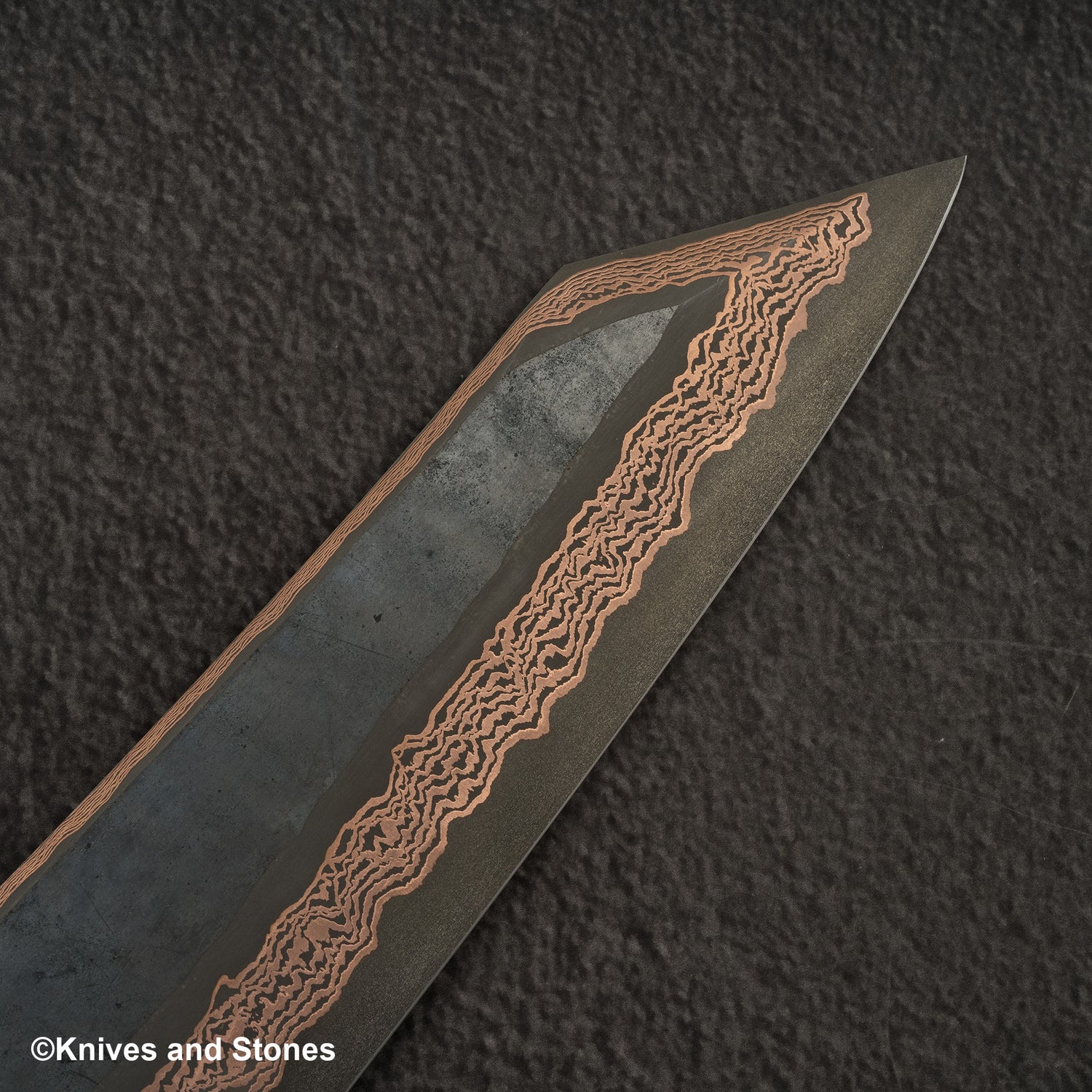 Hatsukokoro x Nigara Yorokobi SLD Copper Damascus K-tip Gyuto 240mm Birch Handle