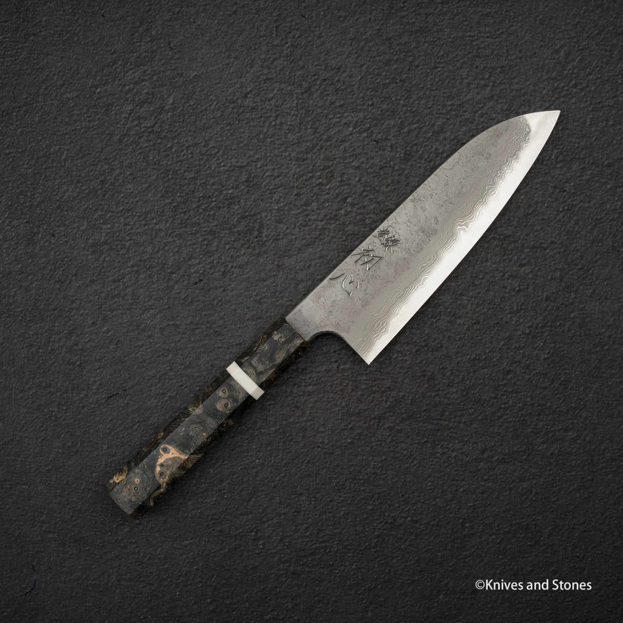 Nigara x Hatsukokoro Ryusui Blue 2 Damascus Santoku 170mm