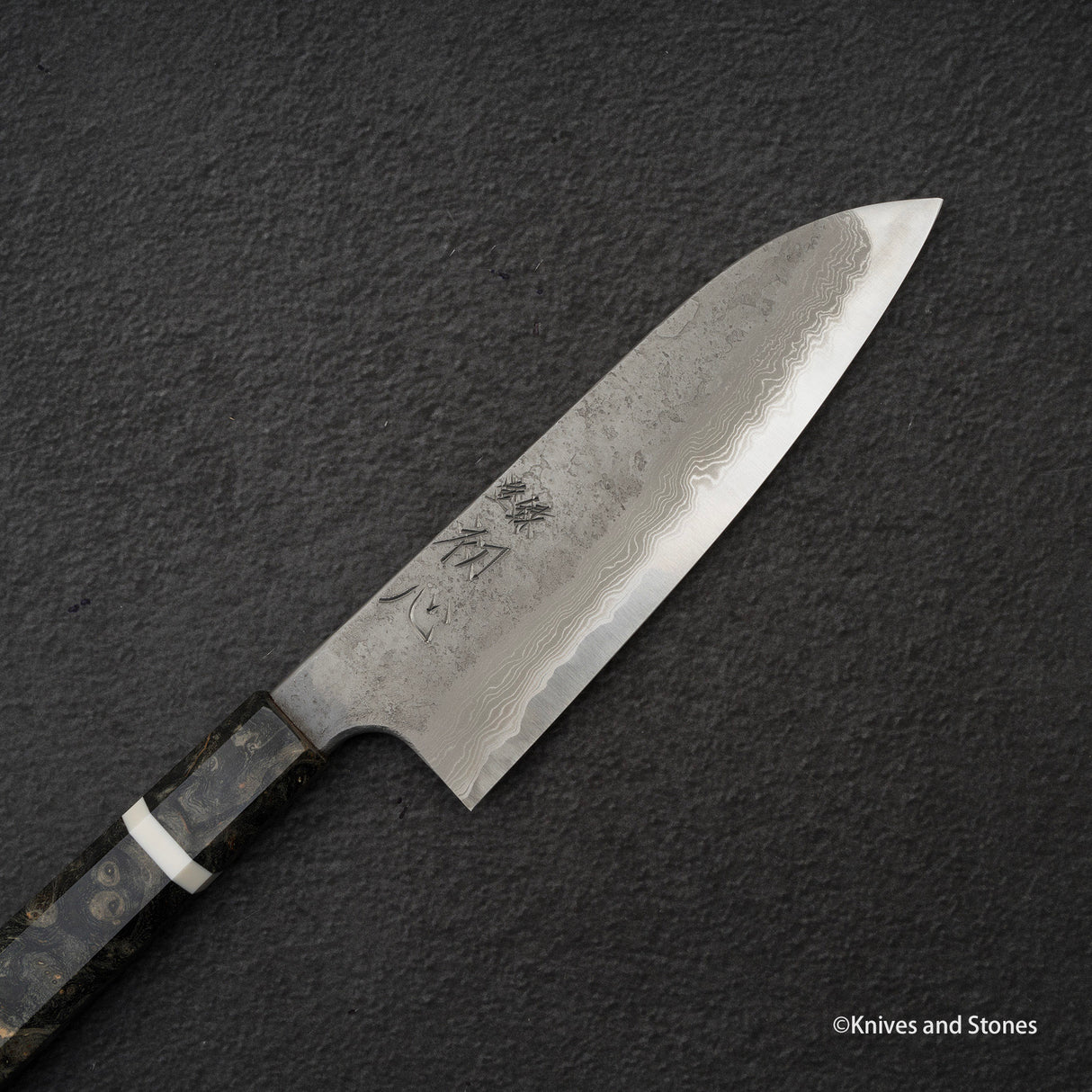 Nigara x Hatsukokoro Ryusui Blue 2 Damascus Santoku 170mm