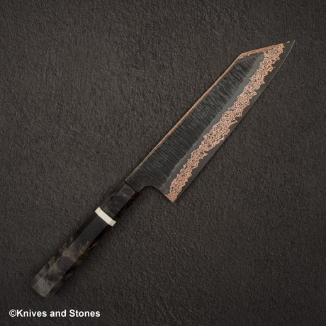 Hatsukokoro x Nigara Yorokobi SLD 銅土大馬士革 K-tip Gyuto 210mm 樺木手柄