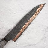 Hatsukokoro x Nigara Yorokobi SLD Copper Tsuchime Damascus Petty 150mm with Saya