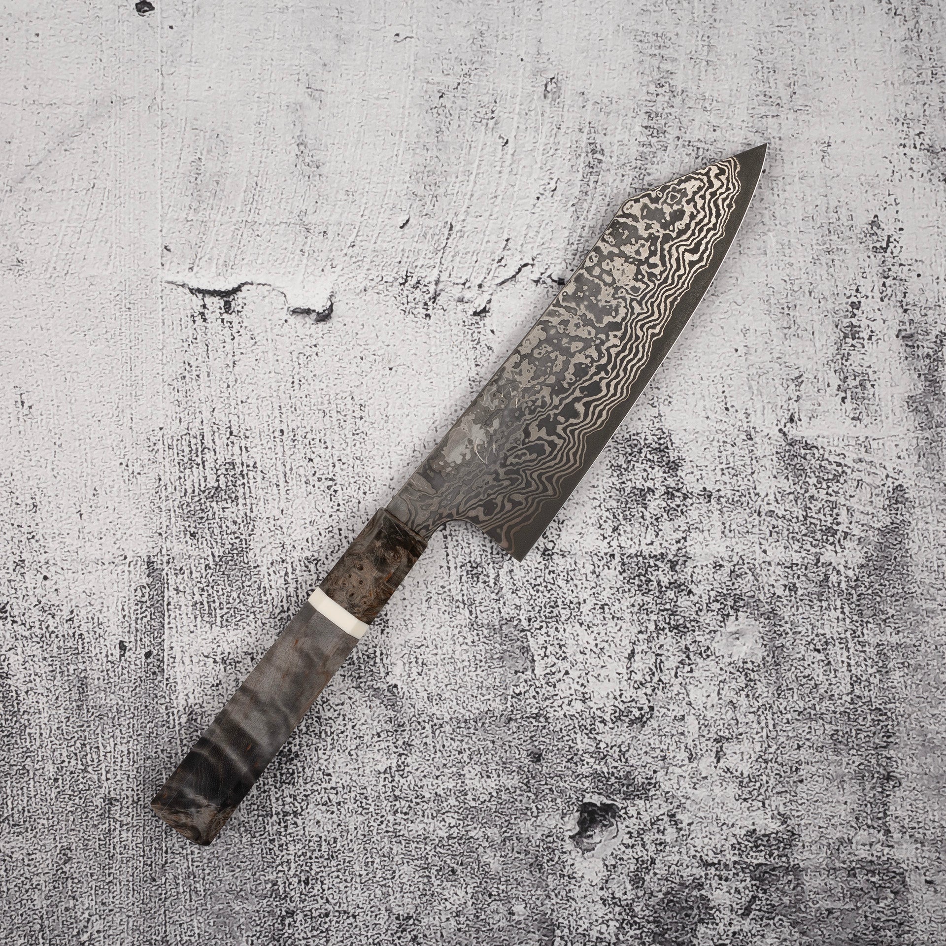初心x 二唐Yorokobi 特別SLD鋼黑打大馬士革文化刀拋光– Knives and Stones