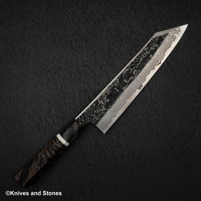 Hatsukokoro x Nigara Yorokobi Special SLD Kurouchi Damascus K tip Gyuto 240mm Birch Handle