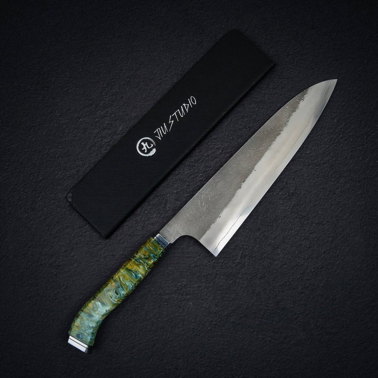 Hatsukokoro x Yoshikane SKD Nashiji Gyuto 210mm 超高，宇宙漩渦手柄