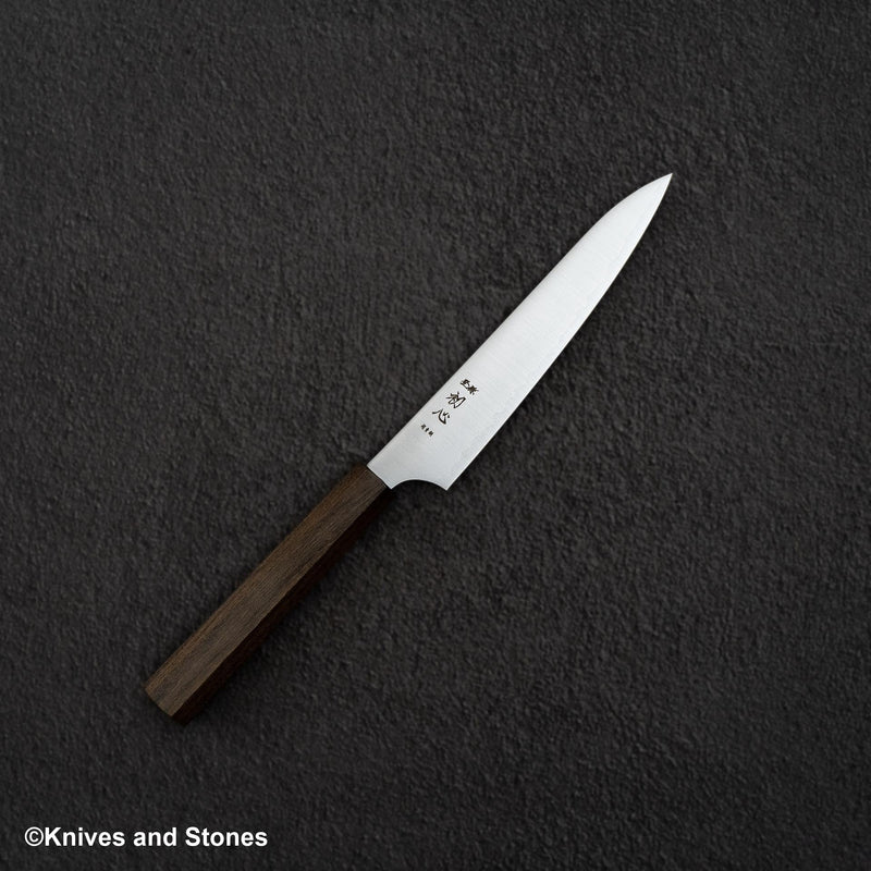Hatsukokoro Hayabusa Aogami Super Migaki Petty 150mm Black Chacate